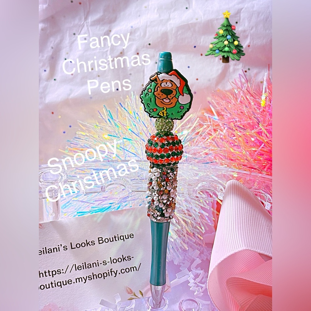 Scooby doo Christmas fancy beaded pens/gifts/Christmas season/rhinestone beads